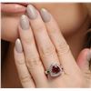 Image 1 : 18KT White Gold 3.18 ctw Garnet and Diamond Ring