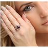 Image 2 : 18KT White Gold 3.18 ctw Garnet and Diamond Ring
