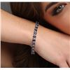 Image 2 : 14KT White Gold 13.52 ctw Sapphire and Diamond Bracelet