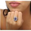 Image 2 : 14KT White Gold 4.89 ctw Tanzanite and Diamond Ring