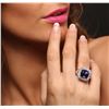 Image 2 : 14KT White Gold 9.59 ctw GIA Cert Tanzanite and Diamond Ring