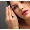 Image 3 : 14KT White Gold 7.42 ctw Sapphire and Diamond Ring