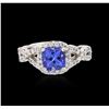 Image 1 : 14KT White Gold 1.62 ctw Tanzanite and Diamond Ring