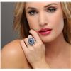 Image 1 : 18KT White Gold 13.89 ctw Sapphire and Diamond Ring