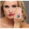 Image 2 : 18KT White Gold 13.89 ctw Sapphire and Diamond Ring