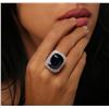 Image 1 : 14KT White Gold GIA Certified 29.75 ctw Tanzanite and Diamond Ring
