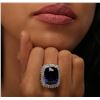 Image 2 : 14KT White Gold GIA Certified 29.75 ctw Tanzanite and Diamond Ring