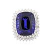 Image 3 : 14KT White Gold GIA Certified 29.75 ctw Tanzanite and Diamond Ring