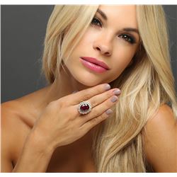 14KT Yellow Gold 16.36 ctw Ruby and Diamond Ring