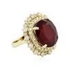 Image 4 : 14KT Yellow Gold 16.36 ctw Ruby and Diamond Ring