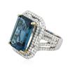 Image 4 : 14KT Two-Tone Gold 16.06 ctw Topaz and Diamond Ring
