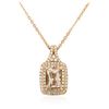 Image 2 : 14KT Rose Gold 2.56 ctw Morganite and Diamond Pendant With Chain