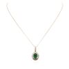 Image 1 : 14KT Rose Gold 3.05 ctw Emerald and Diamond Penadnt With Chain