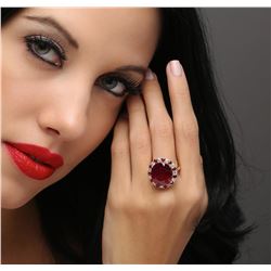 14KT Yellow Gold 19.69 ctw Ruby and Diamond Ring