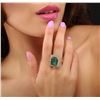 Image 1 : 14KT Yellow Gold 10.90 ctw Emerald and Diamond Ring