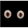 Image 1 : 14KT Yellow Gold 1.84 ctw Ruby and Diamond Earrings