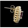 Image 2 : 14KT Yellow Gold 1.84 ctw Ruby and Diamond Earrings