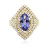 Image 1 : 14KT Yellow Gold 2.20 ctw Tanzanite and Diamond Ring