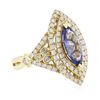 Image 2 : 14KT Yellow Gold 2.20 ctw Tanzanite and Diamond Ring