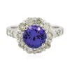 Image 1 : 14KT White Gold 2.25 ctw Tanzanite and Diamond Ring