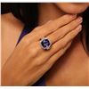 Image 2 : 14KT White Gold GIA Certified 11.73 ctw Tanzanite and Diamond Ring