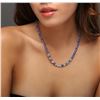 Image 1 : 14KT White Gold 49.64 ctw Tanzanite and Diamond Necklace