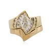 Image 1 : 14KT Yellow Gold 2.37 ctw Marquise Cut Diamond Ring