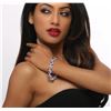 Image 1 : 14KT White Gold 24.72 ctw Tanzanite and Diamond Bracelet