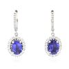 Image 1 : 14KT White Gold 3.70 ctw Tanzanite and Diamond Earrings