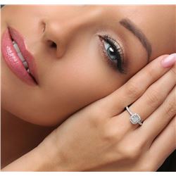 14KT White Gold 0.61 ctw Diamond Ring