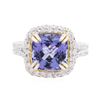 Image 1 : 14KT Two-Tone Gold 4.29 ctw Tanzanite and Diamond Ring