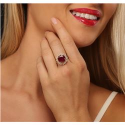 14KT Yellow Gold 6.86 ctw Ruby and Diamond Ring