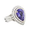 Image 2 : 14KT White Gold 5.16 ctw Tanzanite and Diamond Ring