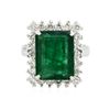 Image 1 : 14KT White Gold 6.12 ctw Emerald and Diamond Ring