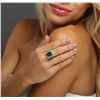 Image 3 : 14KT White Gold 6.12 ctw Emerald and Diamond Ring