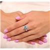 Image 4 : 14KT White Gold 4.47 ctw Blue Topaz and Diamond Ring