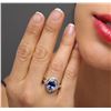 Image 1 : 18KT White Gold 3.62 ctw Tanzanite and Diamond Ring