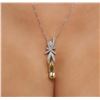 Image 1 : 14KT White Gold 6.44 ctw Citrine and Diamond Pendant With Chain