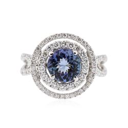 18KT White Gold 1.53 ctw Tanzanite and Diamond Ring