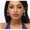 Image 3 : 14KT White Gold 6.74 ctw Tanzanite and Diamond Earrings