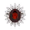 Image 3 : 14KT White Gold 5.66 ctw Garnet and Diamond Ring