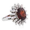 Image 4 : 14KT White Gold 5.66 ctw Garnet and Diamond Ring