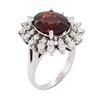 Image 7 : 14KT White Gold 5.66 ctw Garnet and Diamond Ring