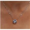 Image 1 : 14KT White Gold 1.44 ctw Tanzanite and Diamond Necklace