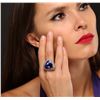 Image 1 : 14KT Yellow Gold 29.67 ctw GIA Cert Tanzanite and Diamond Ring