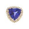 Image 3 : 14KT Yellow Gold 29.67 ctw GIA Cert Tanzanite and Diamond Ring