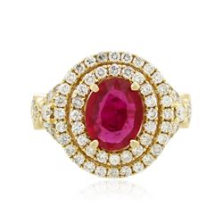 14KT Yellow Gold 1.54 ctw Ruby and Diamond Ring