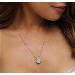 14KT White Gold 2.10 ctw Diamond Pendant With Chain