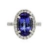 Image 3 : 14KT White Gold 4.58 ctw Tanzanite and Diamond Ring