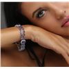 Image 1 : 14KT White Gold 25.05 ctw Tanzanite and Diamond Bracelet